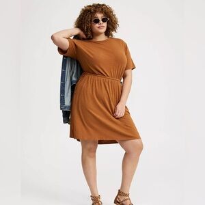 BNWT Torrid Mini Skater Dress Carmel Cafe Size 1